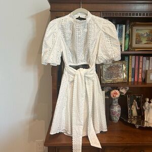NWT Sabo Skirt White lace mini dress, size Small